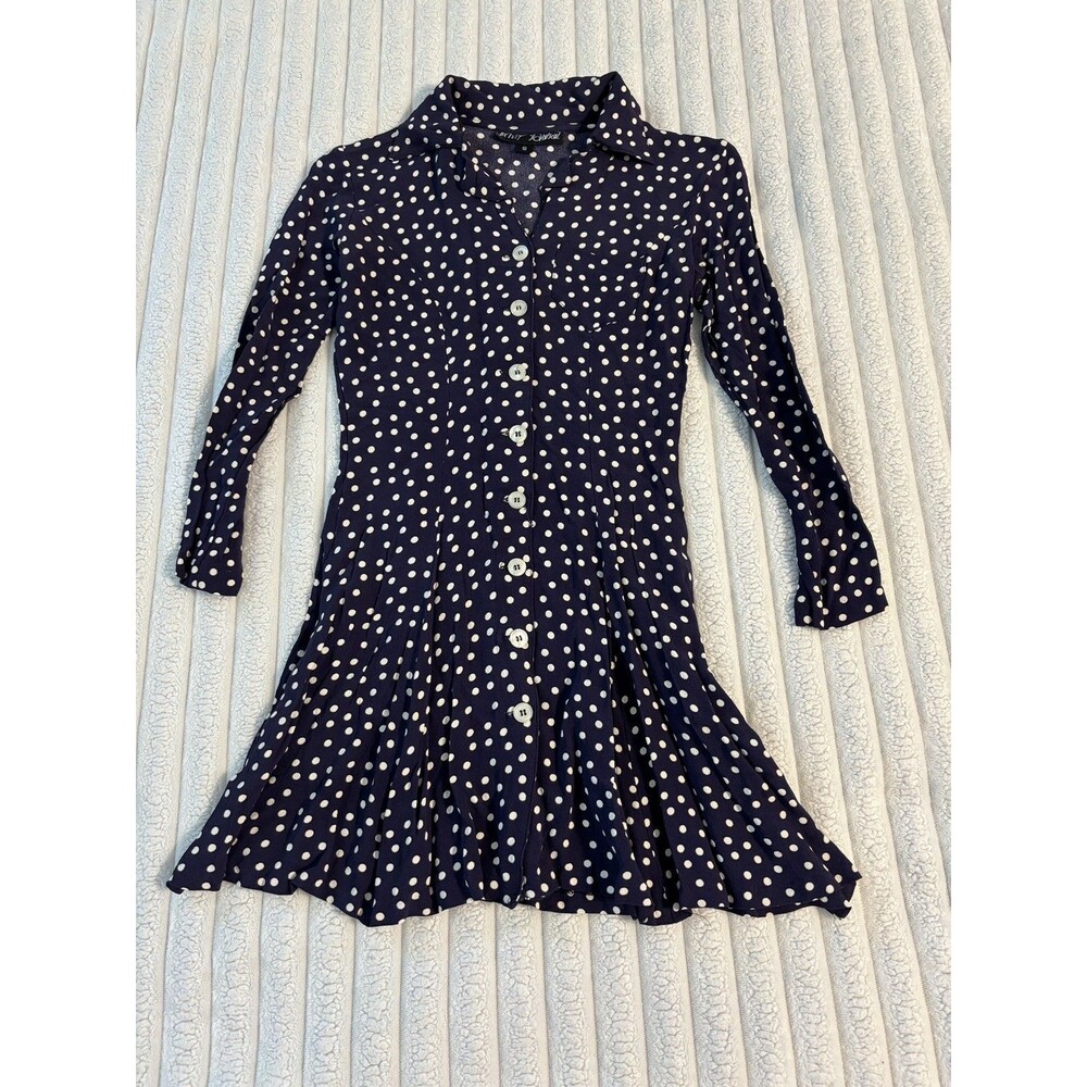 Vintage 90s Betsey Johnson polka dot long sleeve blouse top women’s XS
